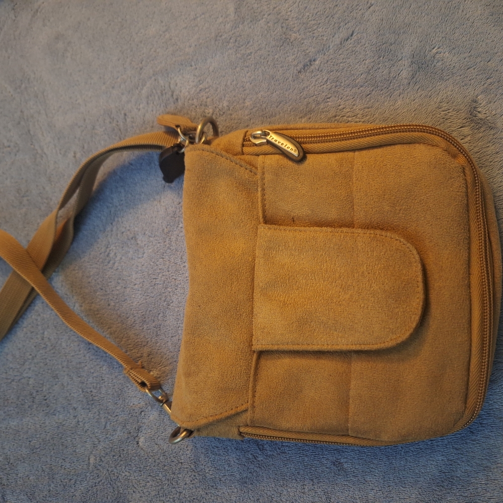 Tan Suede Men's Crossbody Bag